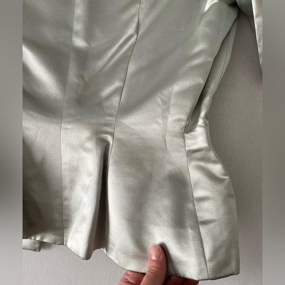 Vintage Silk Beaded Button Long Sleeve Blazer Esther Pomerantz Blue Silver Small - Picture 11 of 15